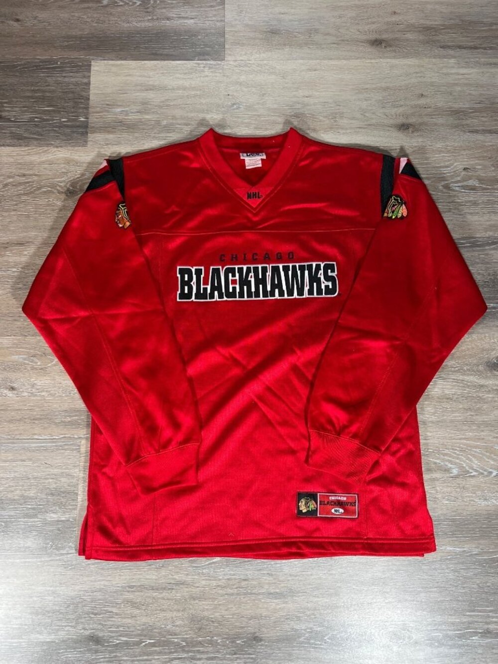 Vintage Chicago Blackhawks Lee Sport Red NHL Jersey Shirt Size M I3